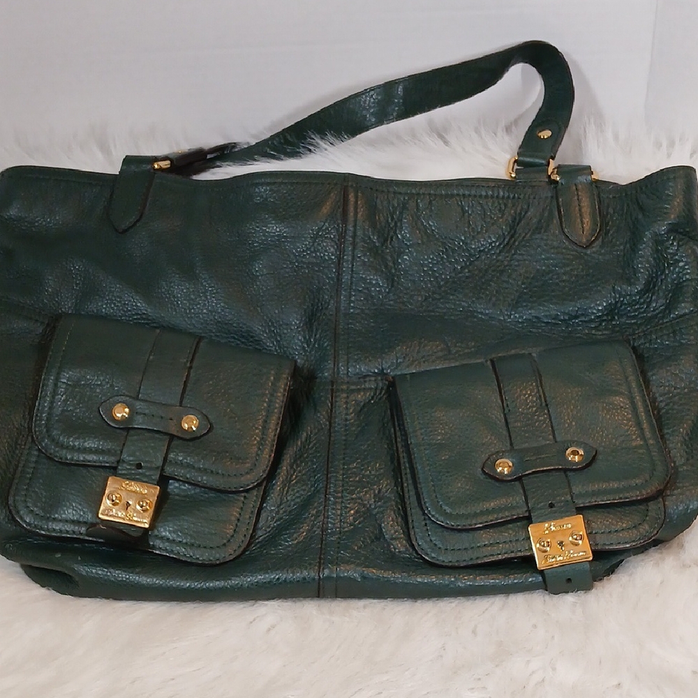 Vintage Ralph Lauren Rich Green Soft Leather Shoulder Bag
